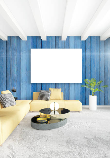 istock White bedroom minimal style Interior design with wood wall and grey sofa. 3D Rendering. 3D illustration 851456230