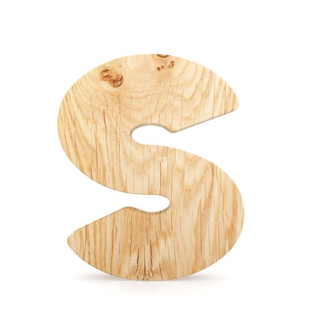 istock 3D decorative wooden Alphabet, capital letter S 851464576