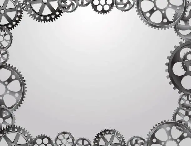 Vector illustration of Metall background with gears