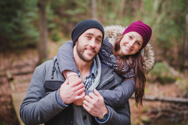 istock Couple in the autumn park 851467862