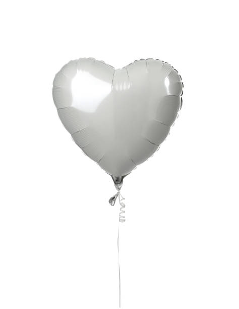 istock Single big  white heart balloon object for birthday isolated 851471858