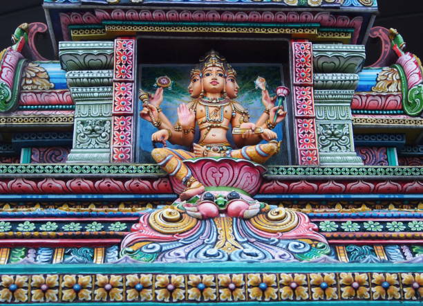 The Colorful Hindu Temple in Bangkok , Thailand The Colorful Hindu Temple in Bangkok , Thailand, Hindu Art silom stock pictures, royalty-free photos & images