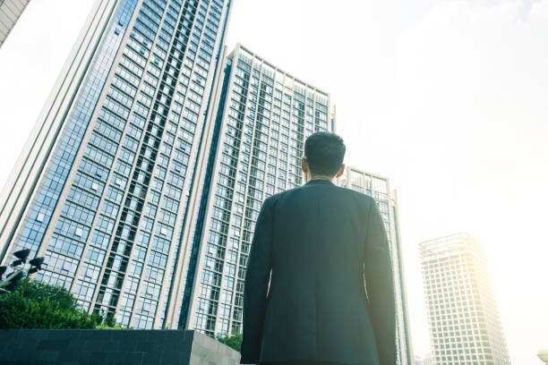 istock Businessman looking city skyline 851475544