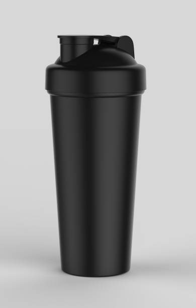 istock Blank black plastic shaker bottle for mock up and template design. 3d render illustration . 851479252