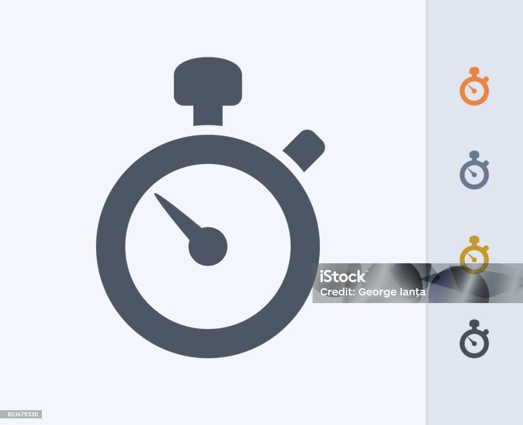 Stopwatch - Carbon Icons A professional, pixel-perfect icon designed on a 32 x 32 pixel grid and redesigned on a 16 x 16 pixel grid for very small sizes. Stopwatch stock vector