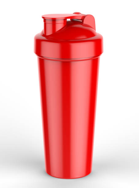 istock Blank red plastic shaker bottle for mock up and template design. 3d render illustration . 851479752