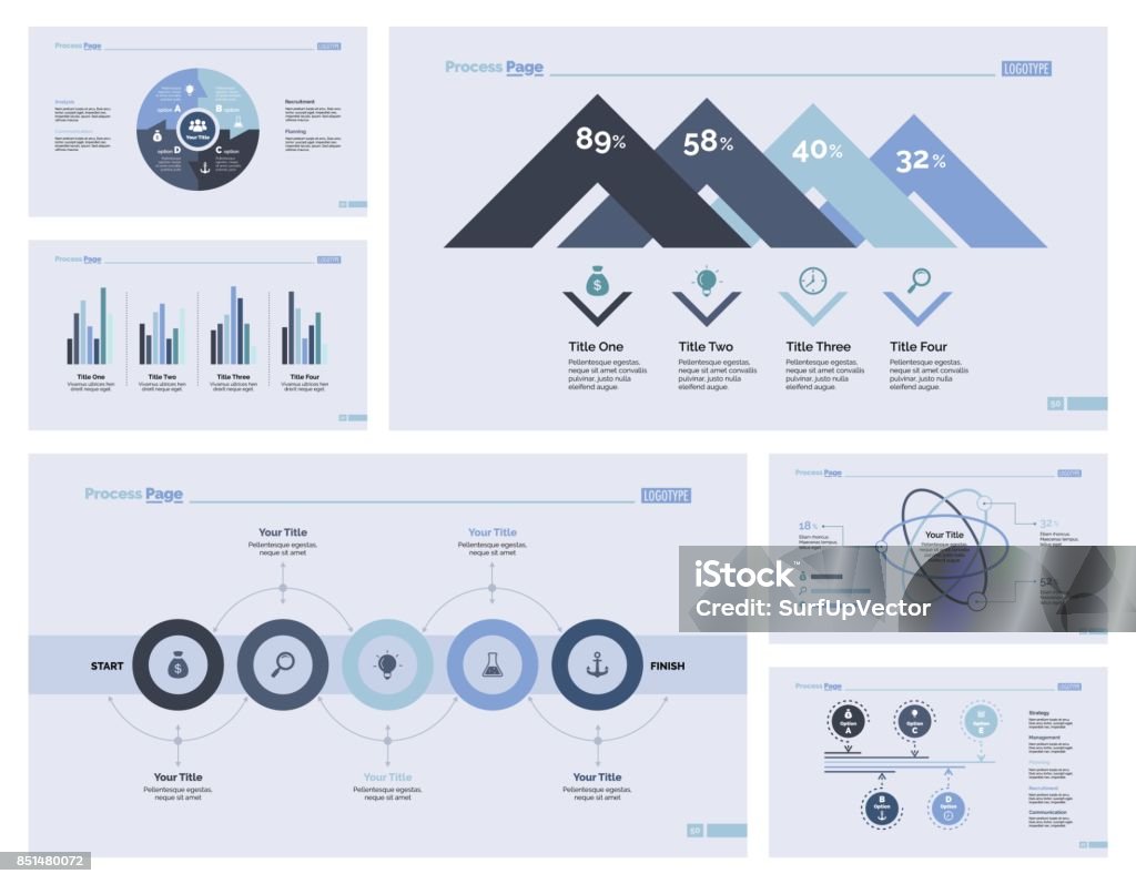 Six Consulting Slide Templates Set Stock Illustration Download Image Six Consulting Slide Templates Set Stock Illustration Download Image