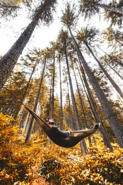 istock man enjoy in the hammock in autumn 851483616