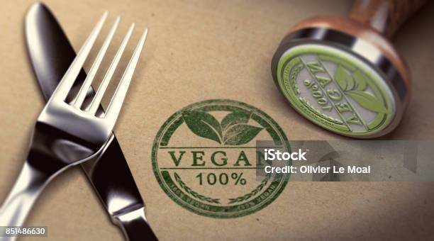 Vegan Restaurant Stock Photo - Download Image Now - Vegan Food, Restaurant, Label