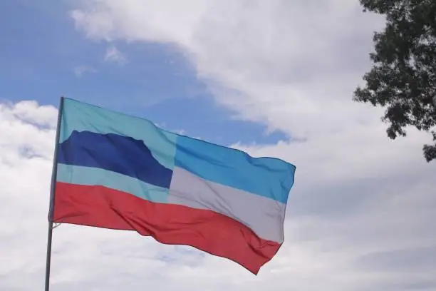 State flag of sabah waving with the wind