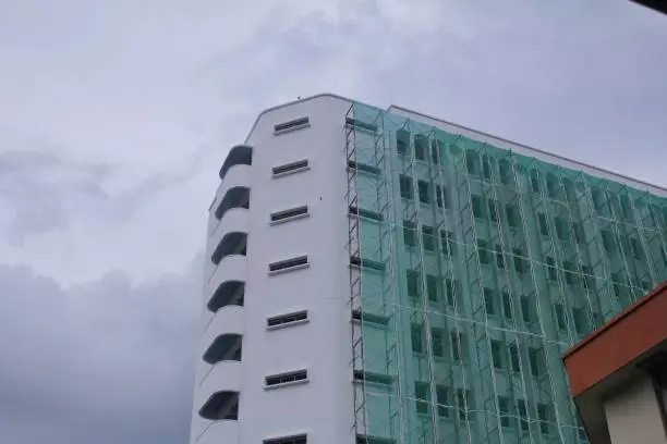 Low angle view of a building under construction