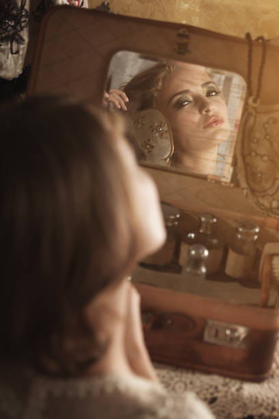 istock Retro woman combing her hair 851497232