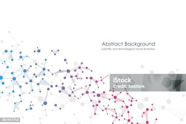 Ilustración de Fondo Abstracto De La Molécula Compuestos Químicos Y Genéticos Médicos Tecnología O Ilustración De Vector De Concepto Científico y más Vectores Libres de Derechos de Sinapsis
