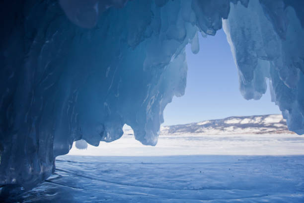 istock Oltrek island ice cave, Lake Baikal. Winter 851498524