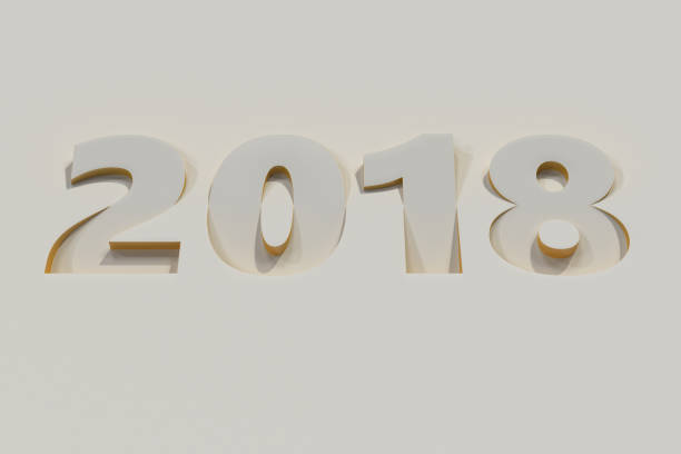 istock 2018 number bas-relief on white surface with yellow sides 851501728