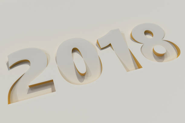 istock 2018 number bas-relief on white surface with yellow sides 851501806