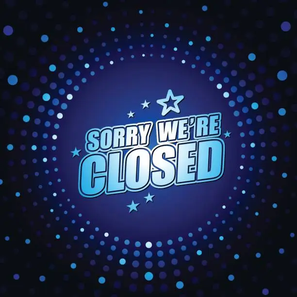 Vector illustration of We're Closed banner