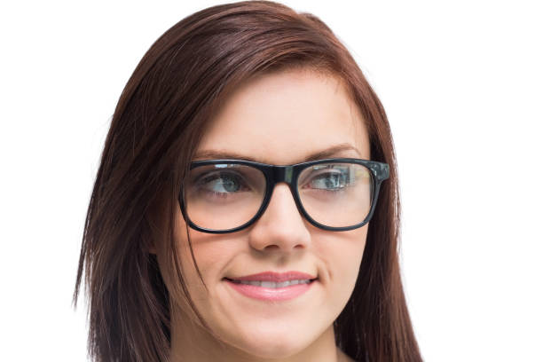 istock Cheerful young woman wearing glasses posing 851542714