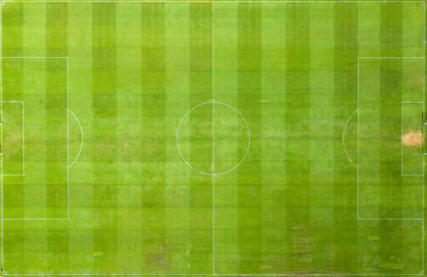 vista aerea stadio campo di calcio - recreate foto e immagini stock