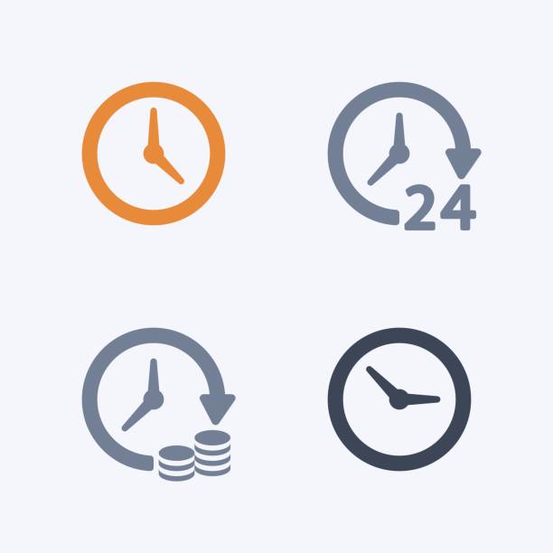 Clocks & Time - Carbon Icons A set of 4 professional, pixel-aligned icons designed on a 32 x 32 pixel grid. zoning out stock illustrations