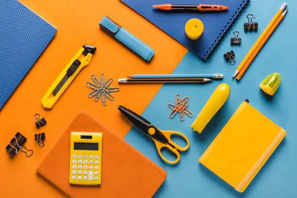 Photo of composition of school supplies