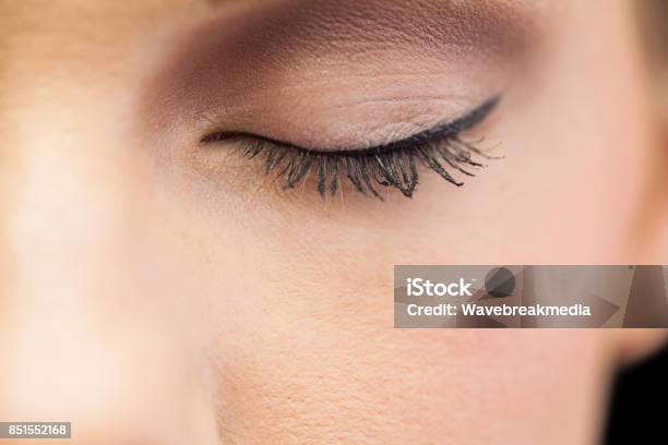 Close Up On Closed Made Up Eye Stock Photo - Download Image Now - 18-19 Years, Adult, Beautiful People