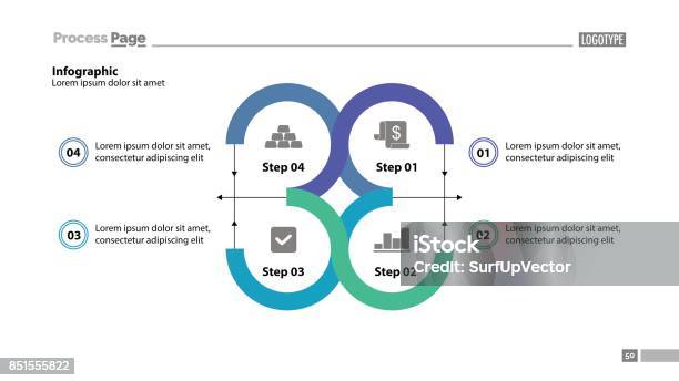 Four Step Process Chart Slide Template Stock Illustration - Download ...