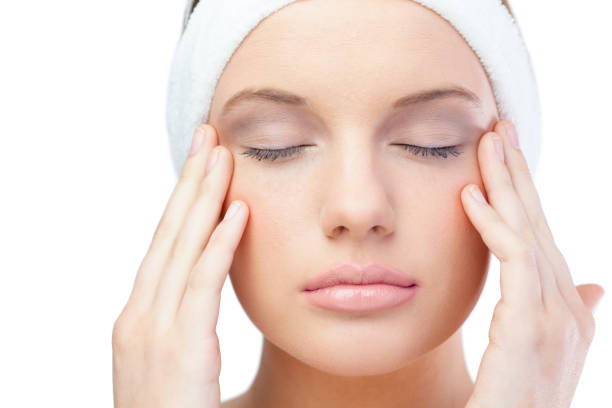 istock Content blonde model wearing headband closing eyes 851560198