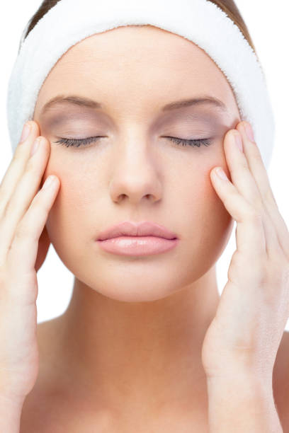 istock Relaxed blonde model wearing headband closing eyes 851560288