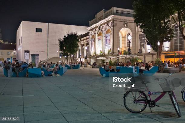 Museums Quartier By Night Stock Photo - Download Image Now - Architecture, Art, Austria