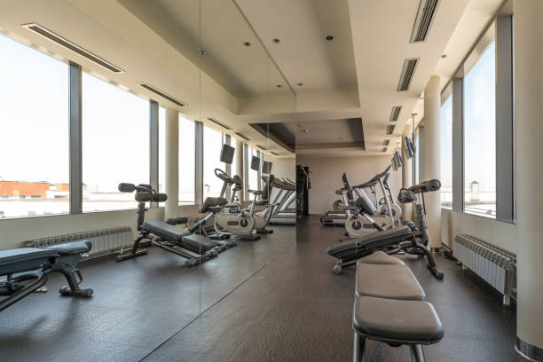 istock Interior of a gym with equipment 851569358