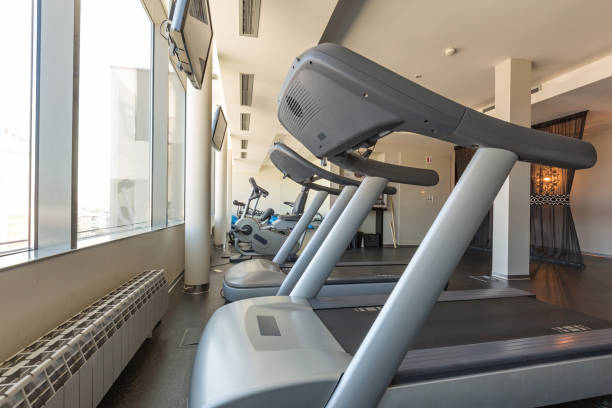 istock Interior of a gym with equipment 851570286