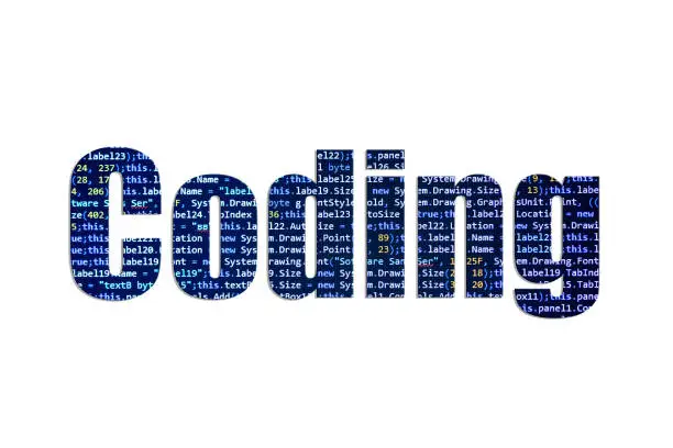 Photo of Coding concept on a white background