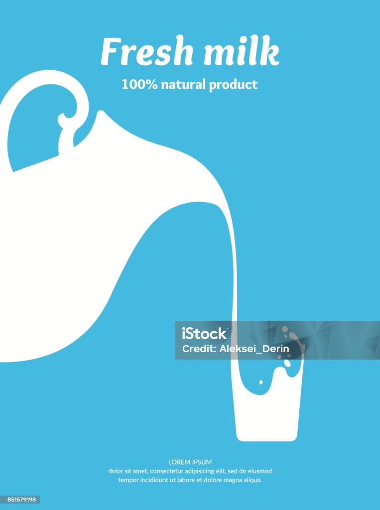 The Image of Fresh Milk The original concept poster to advertise milk. Vector illustration. Milk stock vector