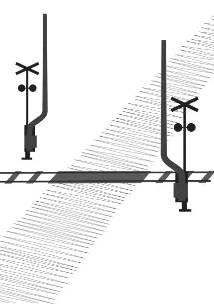 Vector illustration of open rail crossing