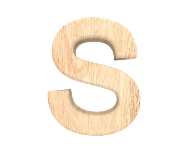 istock 3D decorative wood Alphabet, capital letter S 851628360