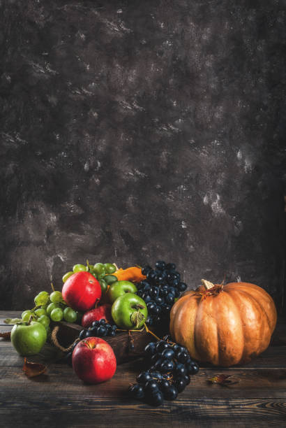 istock Seasonal fall fruits and pumpkin 851664814