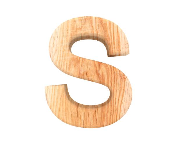 istock 3D decorative wood Alphabet, capital letter S 851672194