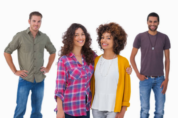 istock Fashionable young friends smiling at camera 851674308