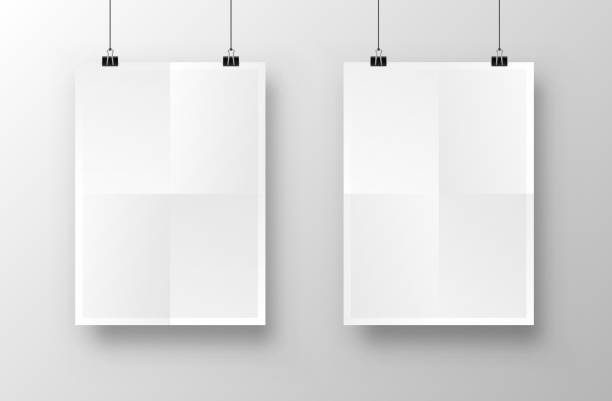 Paper poster A4 on the white background. Paper poster A4 on the white background. Vector illustration coathanger photos stock illustrations