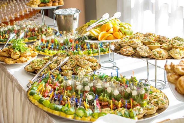 istock Delicacies and snacks at a buffet or Banquet. Catering. Selective focus 851675742