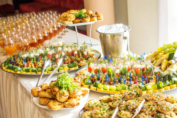 istock Delicacies and snacks at a buffet or Banquet. Catering. Selective focus 851676134