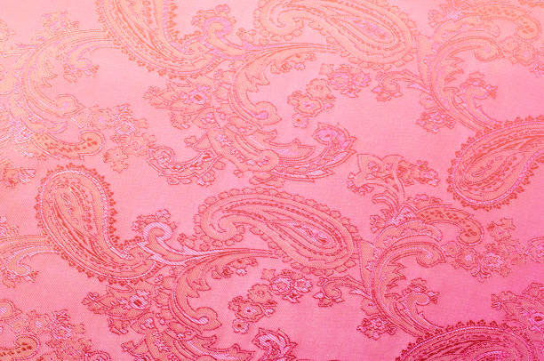 istock Fabric silk texture gold color, red and yellow pattern 851684950