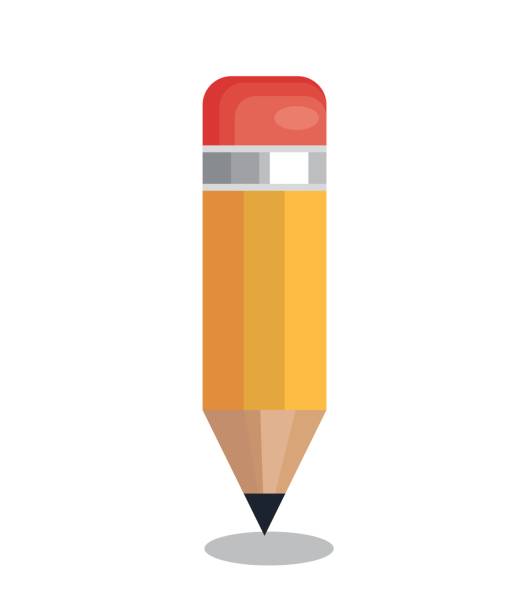 illustrations, cliparts, dessins animés et icônes de fournitures de crayon scolaires icône isolé - crayon illustrations