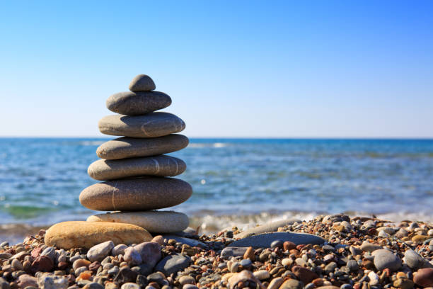 istock Spa stones balance on beach 851717392