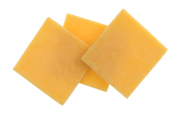 istock Several slices of gouda cheese on a white background 851735134