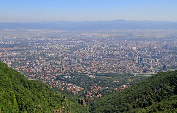 Photo of aerial view of bulgarian capital Sofia