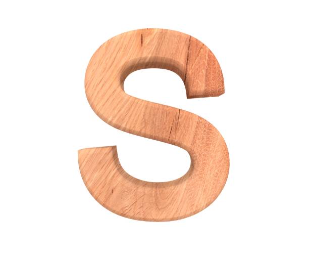 istock 3D decorative wood Alphabet, capital letter S 851765740