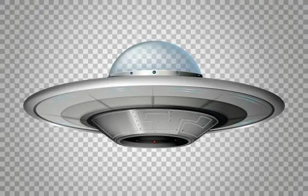 Vector illustration of UFO in round shape
