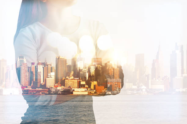 istock Woman in city multiexposure 851774886